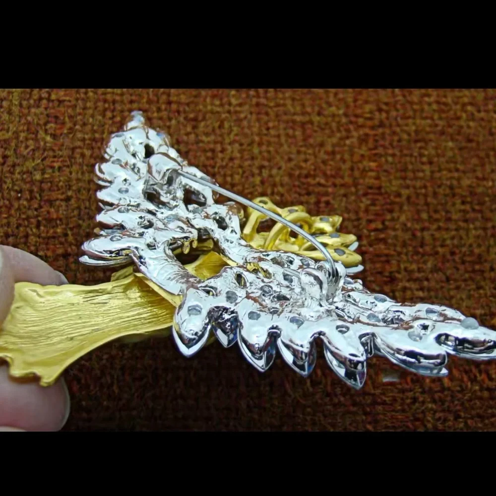 Angel Gold Crystal Brooch